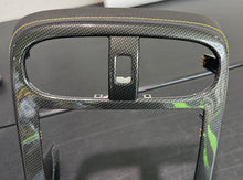 Load image into Gallery viewer, Corvette C6 Center Console Bezel with Yellow Stitching OEM GM Carbon Fiber Hydro Gunmetal NON F55