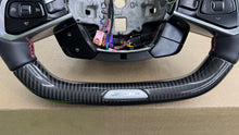 Load image into Gallery viewer, Corvette C8 Z06 OEM GM Carbon Fiber Steering Wheel Interior Leather or Suede Mircofiber with Red Stitching and Center Stripe
