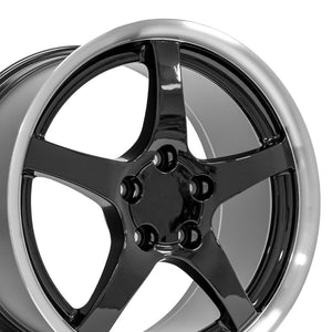 Fits Corvette Wheel C5 Rim - CV05 18x9.5 Black Corvette Rim