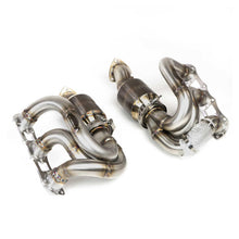 Load image into Gallery viewer, Fabspeed Porsche 981 Cayman GT4 / Boxster Spyder RENNKRAFT® Modular Headers with HJS Catalytic Converters (2015-2016) - FS.POR.981GT4.MH.SC