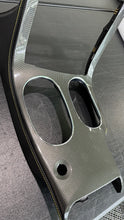 Load image into Gallery viewer, Corvette C6 Center Console Bezel with Yellow Stitching OEM GM Carbon Fiber Hydro Gunmetal NON F55