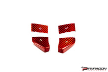Load image into Gallery viewer, CCS STEERING WHEEL RED CARBON FIBER BUTTON COVERS 4PC - C8 CORVETTE