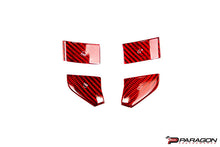 Load image into Gallery viewer, CCS STEERING WHEEL RED CARBON FIBER BUTTON COVERS 4PC - C8 CORVETTE