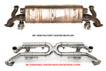 Load image into Gallery viewer, Fabspeed Porsche 991 Carrera Valvetronic Center Muffler Bypass X-Pipe (Valved Exhaust Only) (2012-2016) - FS.POR.991.CMBXVC