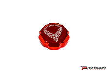 Load image into Gallery viewer, C8 CORVETTE FLAG BILLET BRAKE FLUID CAP COVER - BLACK, BLUE OR RED