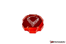 Load image into Gallery viewer, C8 CORVETTE FLAG BILLET COOLANT CAP COVER - BLACK, BLUE OR RED