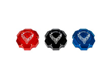 Load image into Gallery viewer, C8 CORVETTE FLAG BILLET COOLANT CAP COVER - BLACK, BLUE OR RED