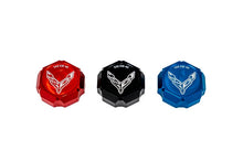 Load image into Gallery viewer, C8 CORVETTE FLAG BILLET OIL CAP COVER - BLACK, BLUE OR RED