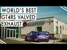Load and play video in Gallery viewer, Fabspeed Porsche 718 GT4 RS Valvetronic X-Pipe Cat-Back Exhaust System (2022+) - FS.POR.718GT4RS.VLVCF
