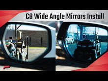 Load and play video in Gallery viewer, C8 CORVETTE WIDE ANGLE CONVEX MIRRORS WITH TURN SIGNALS, DEFROSTERS, AND BLIND SPOT