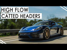 Load and play video in Gallery viewer, Fabspeed Porsche 718 GT4 / GTS / Spyder RENNKRAFT® Modular Street and Racing Headers with HJS Catalytic Converters (2020+) - FS.POR.718GT4.MDLRHDR.SC