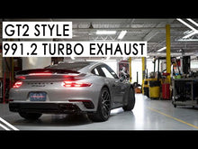 Load and play video in Gallery viewer, Fabspeed Porsche 991.2 Twin Turbo Turbo S Valvetronic Supersport X-Pipe Exhaust System (2017-2020) - FS.POR.9912T.SSSXVQ