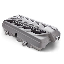 Load image into Gallery viewer, 2020 C8 Corvette Stingray Silver, Engine Cover, 6.2L, Corvette Script Logo, Crossed Flags Logo