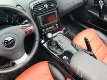 Load image into Gallery viewer, 2005 - 2013 Corvette C6 Carbon Fiber HydroGraphics Center Console with Red Stitching OEM GM