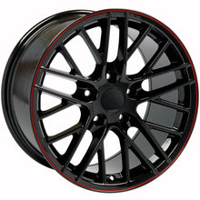 Load image into Gallery viewer, 1988-1996 Corvette C4 and 93-02 Camaro Firebird C6 ZR1 STYLE Wheels CV08A 17x9.5 Black Redline Corvette Wheels SET from OE Wheels