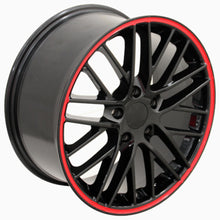 Load image into Gallery viewer, Corvette C6 ZR1 Style Rims for 88-96 Corvette C4 and 93-02 Camaro Firebird CV08B 18x8.5 Black Redline Corvette Wheels SET from OE Wheels