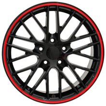 Load image into Gallery viewer, Corvette C6 ZR1 Style Rims for 88-96 Corvette C4 and 93-02 Camaro Firebird CV08B 18x8.5 Black Redline Corvette Wheels SET from OE Wheels