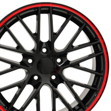 Load image into Gallery viewer, Corvette C6 ZR1 Style Rims for 88-96 Corvette C4 and 93-02 Camaro Firebird CV08B 18x8.5 Black Redline Corvette Wheels SET from OE Wheels