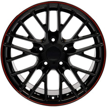 Load image into Gallery viewer, 2005 - 2013 Base Corvette C6 ZR1 Rims CV08B Black Corvette Wheels 19x10 18x8.5 Staggered from OE Wheels