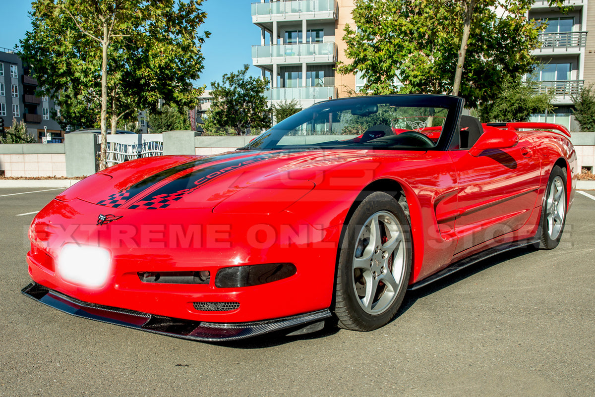 1997 04 Corvette C5 Zr1 Style Front Splitter Spoiler Visible Carbon Fi