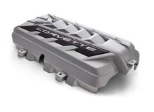 Load image into Gallery viewer, 2020 C8 Corvette Stingray Engine Cover, Silver, 6.2L, Corvette Script Logo, Crossed Flags Logo