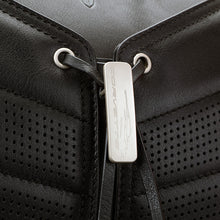 Load image into Gallery viewer, 2020 C8 Corvette Stingray Premium Luggage, Jet Black Leather, Crossed Flags Logo, Single