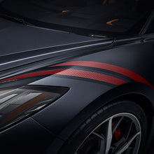 Load image into Gallery viewer, 2020 C8 Corvette Stingray Fender Hash Marks, Edge Red With Carbon Flash Accents, Set of 2