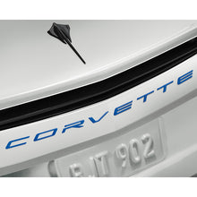 Load image into Gallery viewer, 2020 C8 Corvette Stingray Rear Emblem, Corvette Script, Elkhart Lake Blue Metallic