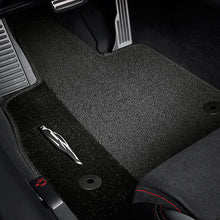 Load image into Gallery viewer, 2020 C8 Corvette Stingray Front Floor Mats, Premium Carpet, Black With Sky Cool Gray Stitching