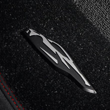 Load image into Gallery viewer, 2020 C8 Corvette Stingray Front Floor Mats, Premium Carpet, Black With Torch Red Stitching