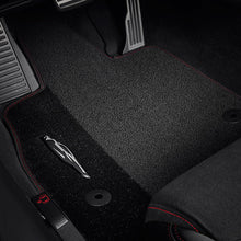 Load image into Gallery viewer, 2020 C8 Corvette Stingray Front Floor Mats, Premium Carpet, Black With Torch Red Stitching