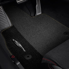 Load image into Gallery viewer, 2020 C8 Corvette Stingray Front Floor Mats, Premium Carpet, Black With Natural Tan Stitching