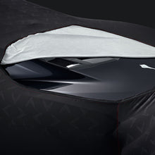 Load image into Gallery viewer, 2020 C8 Corvette Stingray Car Cover, Indoor, Access Panels, Black, Crossed Flags Logos, Premium
