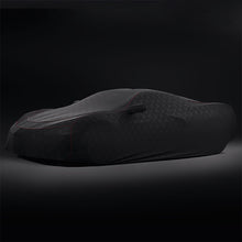 Load image into Gallery viewer, 2020 C8 Corvette Stingray Car Cover, Indoor, Access Panels, Black, Crossed Flags Logos, Premium