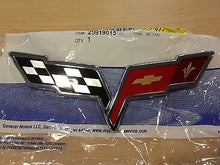 Load image into Gallery viewer, C6 Corvette Z06 ZO6 ZR1 Grand Sport Chrome Front Bumper Emblem OEM GM