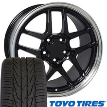 Load image into Gallery viewer, Corvette C5 STYLE Black Wheels And Tires for 1988-1996 Corvette or 93-02 Camaro Firebird CV04 Rims And Tires Extenza from OE Wheels