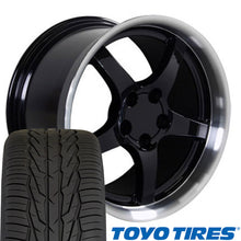 Load image into Gallery viewer, Corvette C5 STYLE Deep Dish Black Wheels And Tires for 1988-1996 Corvette or 93-02 Camaro Firebird CV05 Extenza from OE Wheels
