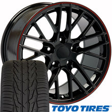 Load image into Gallery viewer, C6 ZR1 Style Black Wheels Rims And Tires for 88-96 C4 and 93-02 Camaro Firebird CV08A from OE Wheels