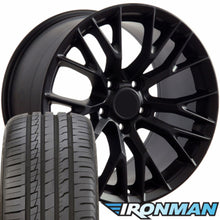 Load image into Gallery viewer, Fits Corvette Wheels And Tires Black CV22B Corvette Rims And Tires