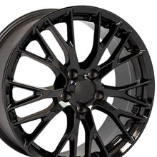 Load image into Gallery viewer, Corvette Wheel - C7 Z06 Rim Style - CV22C 19x8.5 Black Corvette Wheels SET from OE Wheels