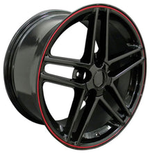 Load image into Gallery viewer, Fits Corvette Wheels C6 Z06 Rims CV07A Black Redline 18x10.5/18x9.5 Staggered
