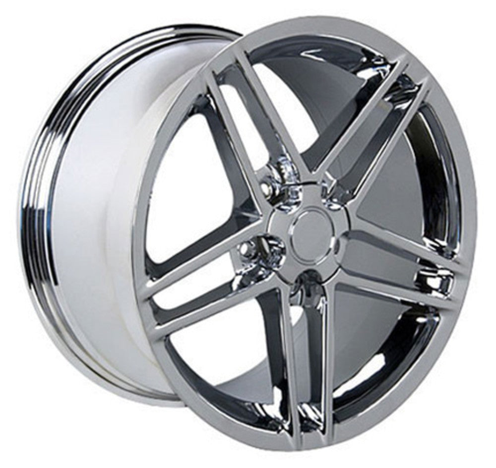 Set Of 4 OE Wheels CV07B – 18x9.5 & 19x10 Gloss Black, Fit C6 Corvette Base, Z06 Style