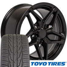 Load image into Gallery viewer, 88-96 Corvette C4 and 93-02 Camaro Firebird Wheels and Tires Black CV31 17x9.5 Corvette Rims And Tires Extenza from OE Wheels