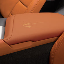 Load image into Gallery viewer, 2014 - 2019 C7 Corvette Kalahari Genuine Leather Center Console Armrest Lid with Embroidered Stingray Logo