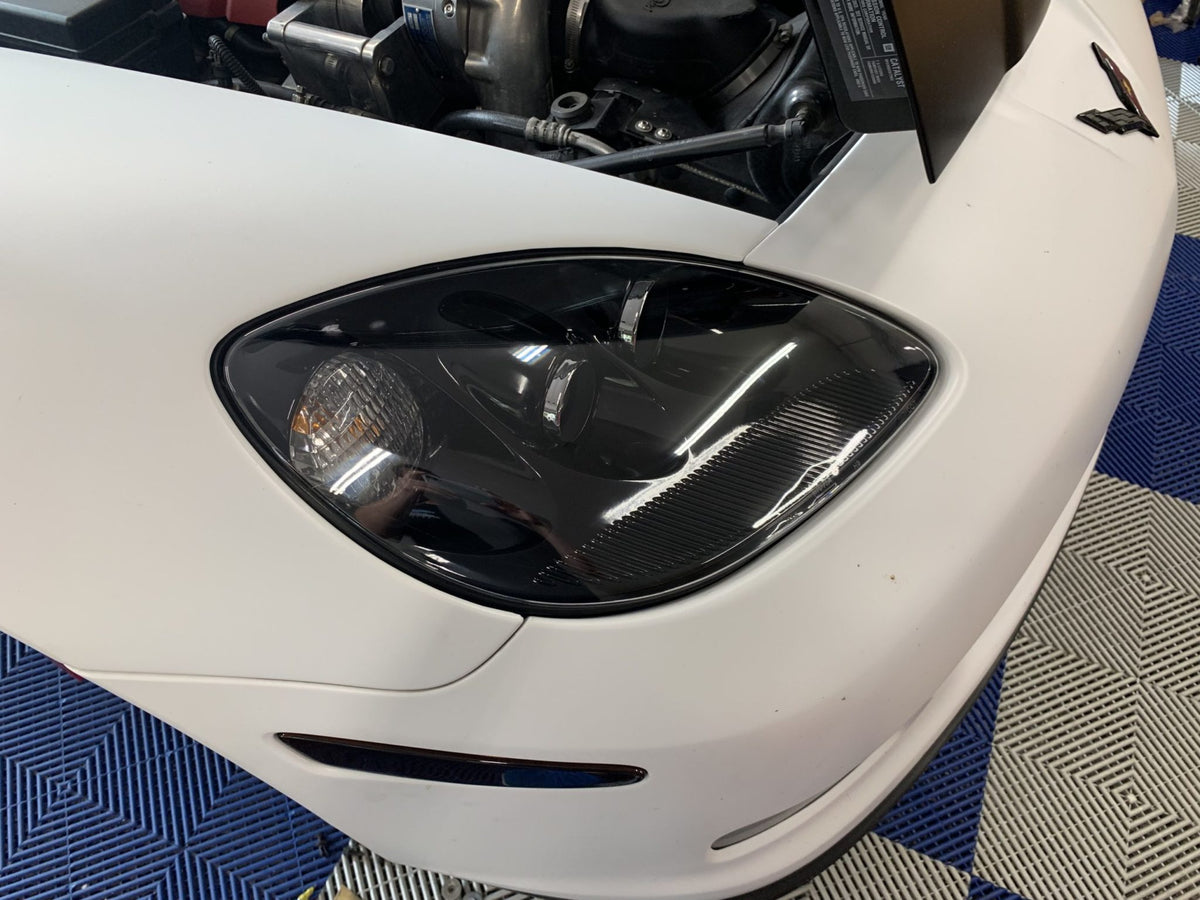 Clear Headlight Lens Covers For 2005-2013 Chevrolet Corvette C6 | UV Coated With Gaskets | Lifetime Warranty