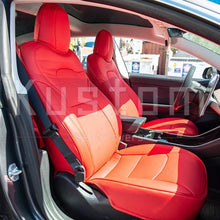 Load image into Gallery viewer, 2017-21 Tesla Model 3 Two-Tone Custom Leather Seat Covers
