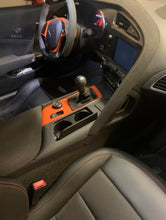 Load image into Gallery viewer, Corvette C7 Z06 Stingray Painted Carbon Fiber HydroGraphics Shift Plate Center Console Bezel Interior