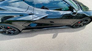 C8 Corvette 5VM Rocker Panel Side Skirts Extensions Stingray Custom Painted Carbon Fiber Hydro