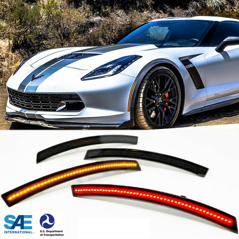20142019 C7 Corvette Laser LED Side Marker Assemblies Smoked Lens