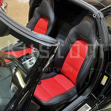 Load image into Gallery viewer, 2014-19 Corvette C7 BLACK with RED Leather Seat Covers Stingray Interior from Kustom Cover
